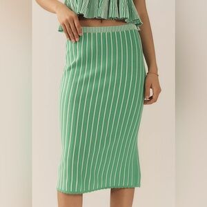 Maeve Stripe Knit Slim Knee-Length Skirt